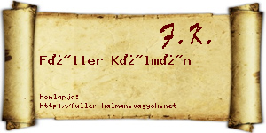Füller Kálmán névjegykártya